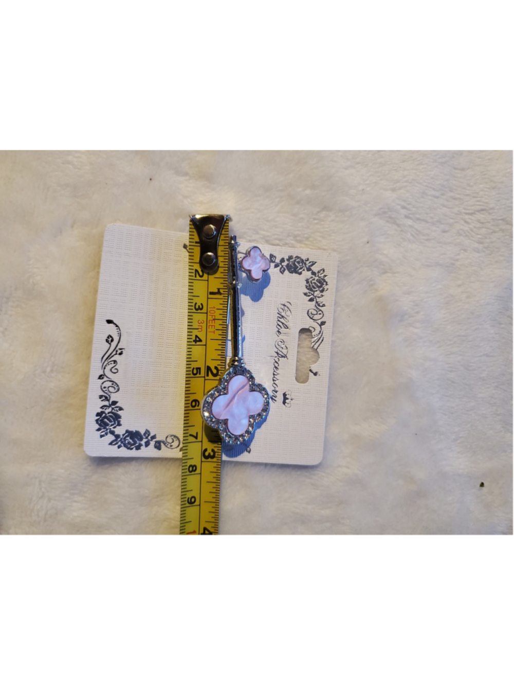 Pale pink, iridescent Key Brooch